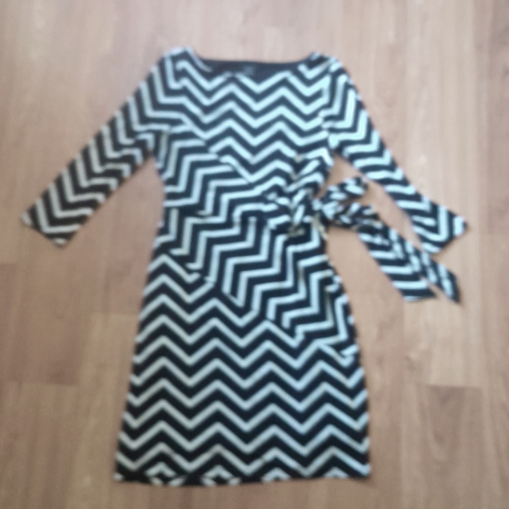 NWOT ANN TAYLOR Black & White Dress Small Petite